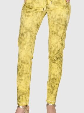 Alembika Women’s 6-8 Citron Iconic Stretch Jeans Midrise Drawstring MockFly
